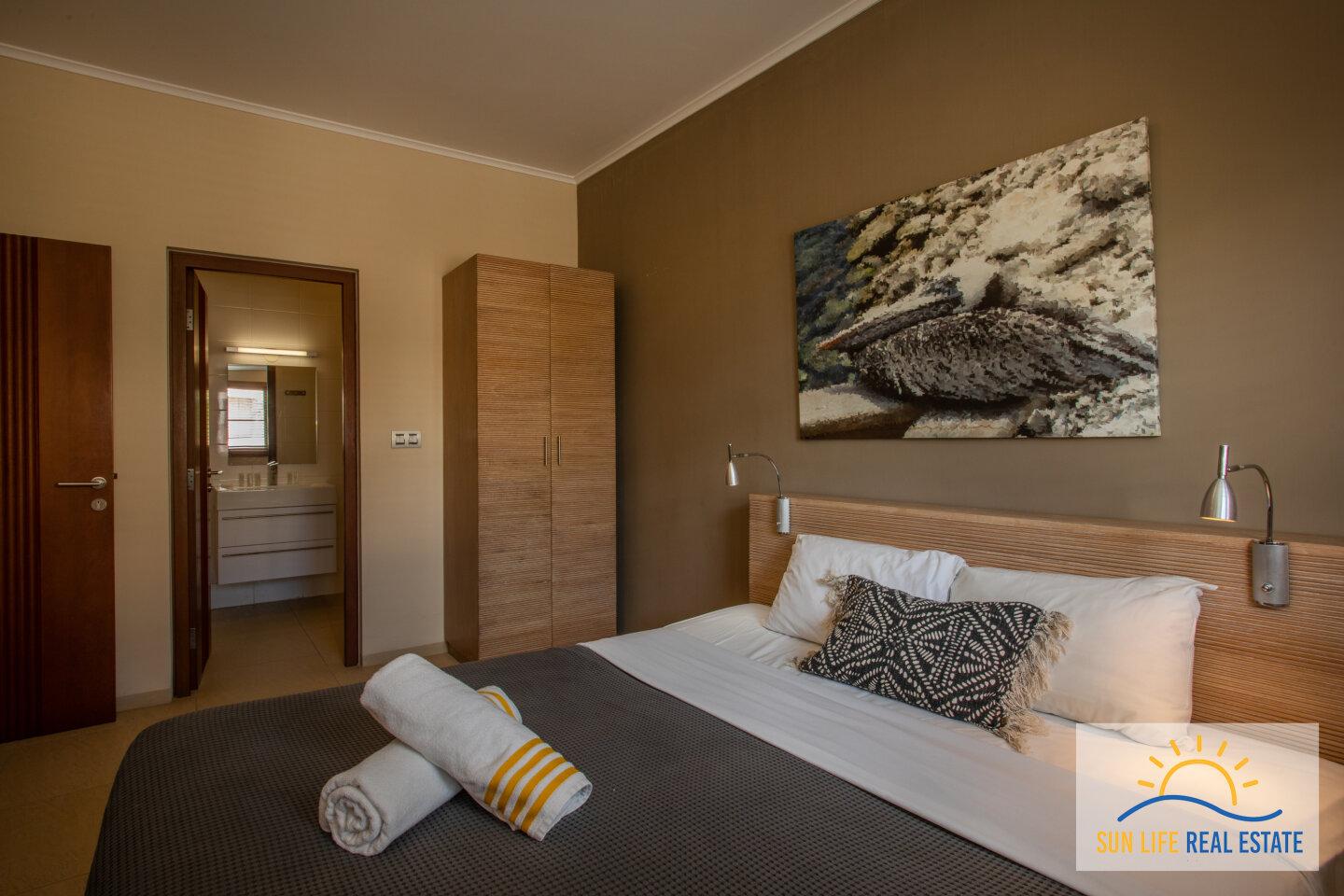 Waterfront apartment located on the first floor on a private beach